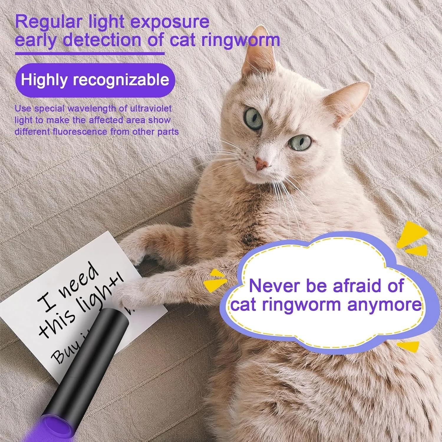 چراغ قوه مینی UV با نور 365 نانومتر، چراغ قوه مینی قدرتمند USB-C LED قابل شارژ، چراغ قوه فرابنفش برای تشخیص ادرار حیوانات خانگی، تشخیص لکه ها/سخت شدن رزین/عامل فلورسنت/تشخیص نقص مکانیکی (S9)