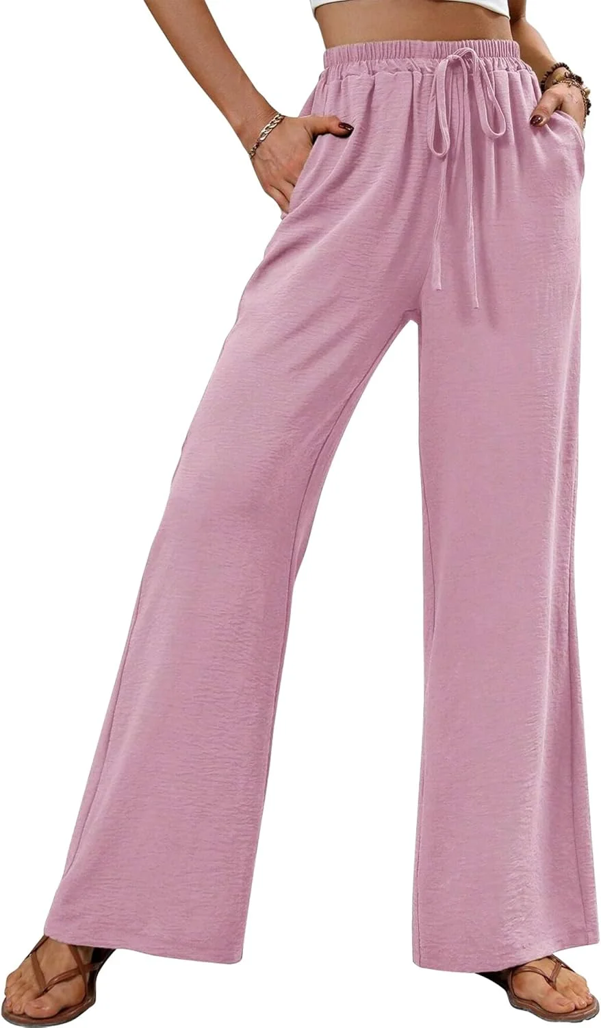 شلوار کارگو زنانه SEAUR، پاچه گشاد، مدل پارچه‌ای، شلوار بگ، فیت آزاد، کمر کشی، مناسب استایل خیابانی و دارای بند