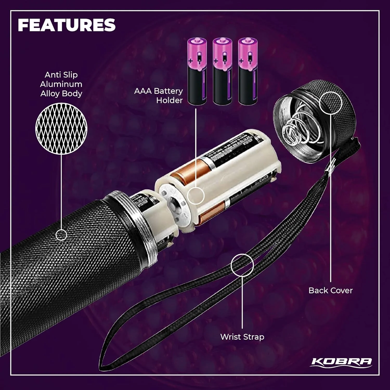 چراغ قوه نور سیاه کبرا - چراغ قوه فرابنفش 100 LED برای تشخیص ادرار حیوانات خانگی - چراغ قوه لامپی و نور سیاه برای بازرسی - چراغ قوه UV با شدت 18 وات LED 385-395 نانومتر برای عقرب ها چراغ قوه نور سیاه کبرا - چراغ قوه فرابنفش 100 LED برای تشخیص ادرار حیوانات خانگی - چراغ قوه لامپی و نور سیاه برای بازرسی - چراغ قوه UV با شدت 18 وات LED 385-395 نانومتر برای عقرب ها