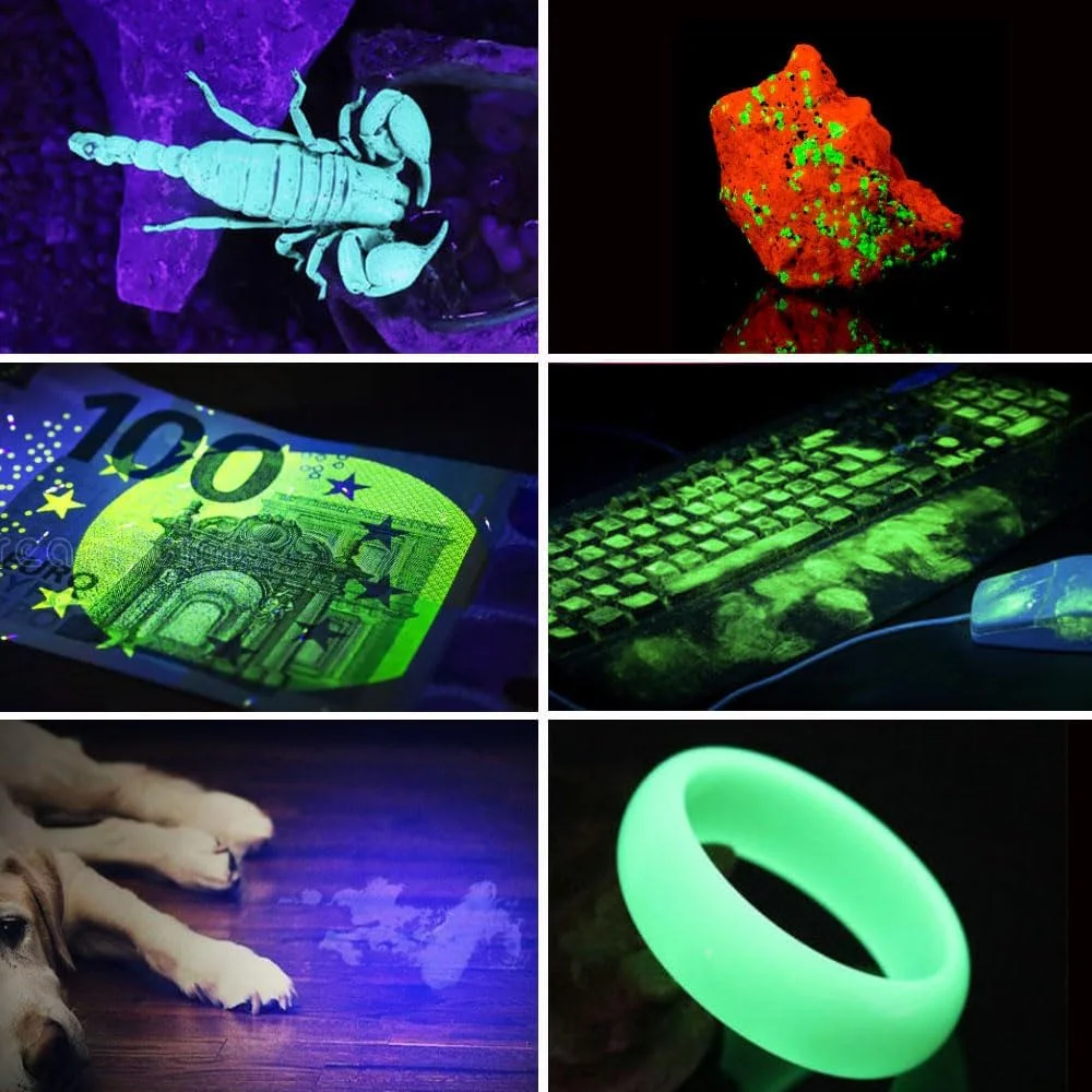 چراغ قوه فرابنفش LBJD، چراغ قوه های قابل شارژ 365 نانومتری با فیلتر 4 LED، قدرت بالا و برد بلند درجه حرفه ای، مناسب برای مصارف تجاری، تشخیص ادرار حیوانات خانگی، رزین، سنگ ها چراغ قوه فرابنفش LBJD، چراغ قوه های قابل شارژ 365 نانومتری با فیلتر 4 LED، قدرت بالا و برد بلند درجه حرفه ای، مناسب برای مصارف تجاری، تشخیص ادرار حیوانات خانگی، رزین، سنگ ها