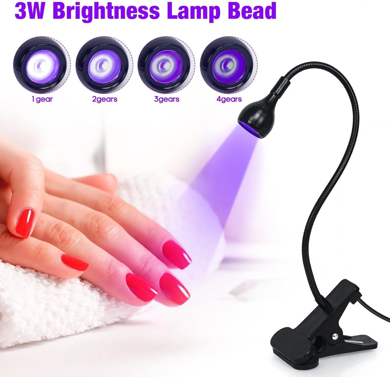 چراغ UV ناخن 3 وات LBOYLOVE® – خشک کن ژل ناخن LED بدون نیاز به دست با گیره ثابت چرخشی، نور UV برای خشک کردن لاک و ژل ناخن، ابزار مانیکور قابل حمل خانگی چراغ UV ناخن 3 وات LBOYLOVE® – خشک کن ژل ناخن LED بدون نیاز به دست با گیره ثابت چرخشی، نور UV برای خشک کردن لاک و ژل ناخن، ابزار مانیکور قابل حمل خانگی