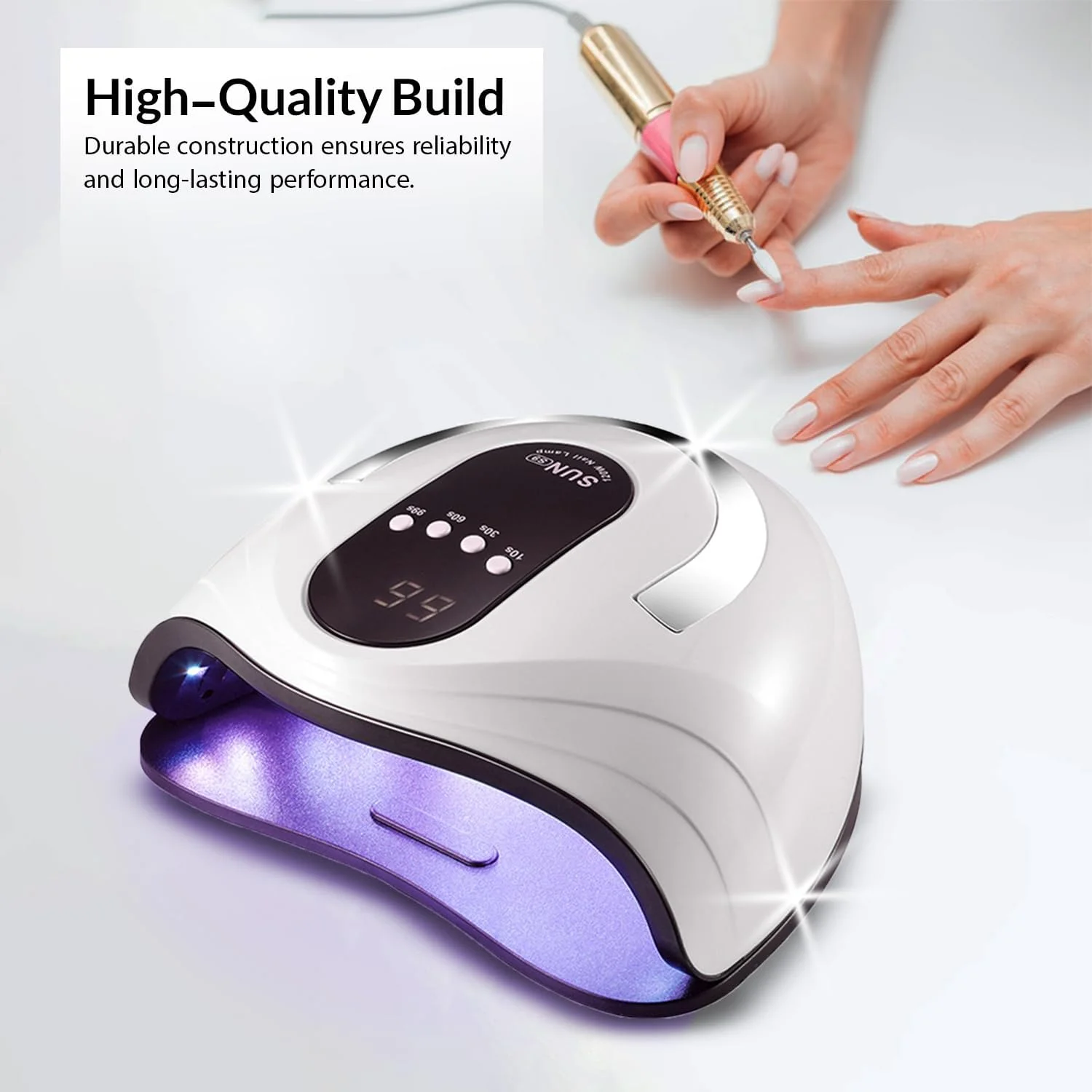 دستگاه خشک کن لاک ژل LEVADA PLUS UV با لامپ LED 120 وات، خشک کن سریع با تایمر چندگانه، قابل حمل با سنسور اتوماتیک - مناسب برای سالن مانیکور، ناخن، لاک، خشک کردن، مانیکور، پدیکور، طراحی ناخن دستگاه خشک کن لاک ژل LEVADA PLUS UV با لامپ LED 120 وات، خشک کن سریع با تایمر چندگانه، قابل حمل با سنسور اتوماتیک - مناسب برای سالن مانیکور، ناخن، لاک، خشک کردن، مانیکور، پدیکور، طراحی ناخن