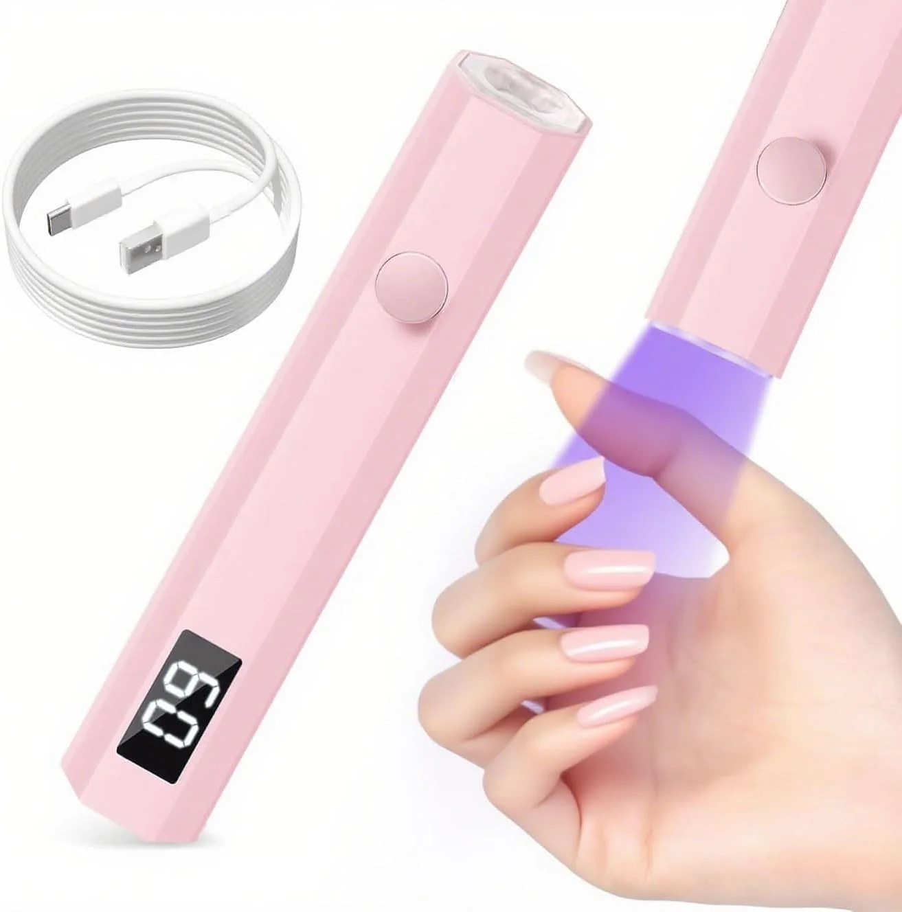 چراغ UV ناخن دستی، چراغ UV برای ناخن، لامپ LED قابل حمل 3 وات با 2 تنظیمات تایمر 20/60 ثانیه برای لاک ژل، مناسب استفاده خانگی، سالن و بانوان چراغ UV ناخن دستی، چراغ UV برای ناخن، لامپ LED قابل حمل 3 وات با 2 تنظیمات تایمر 20/60 ثانیه برای لاک ژل، مناسب استفاده خانگی، سالن و بانوان