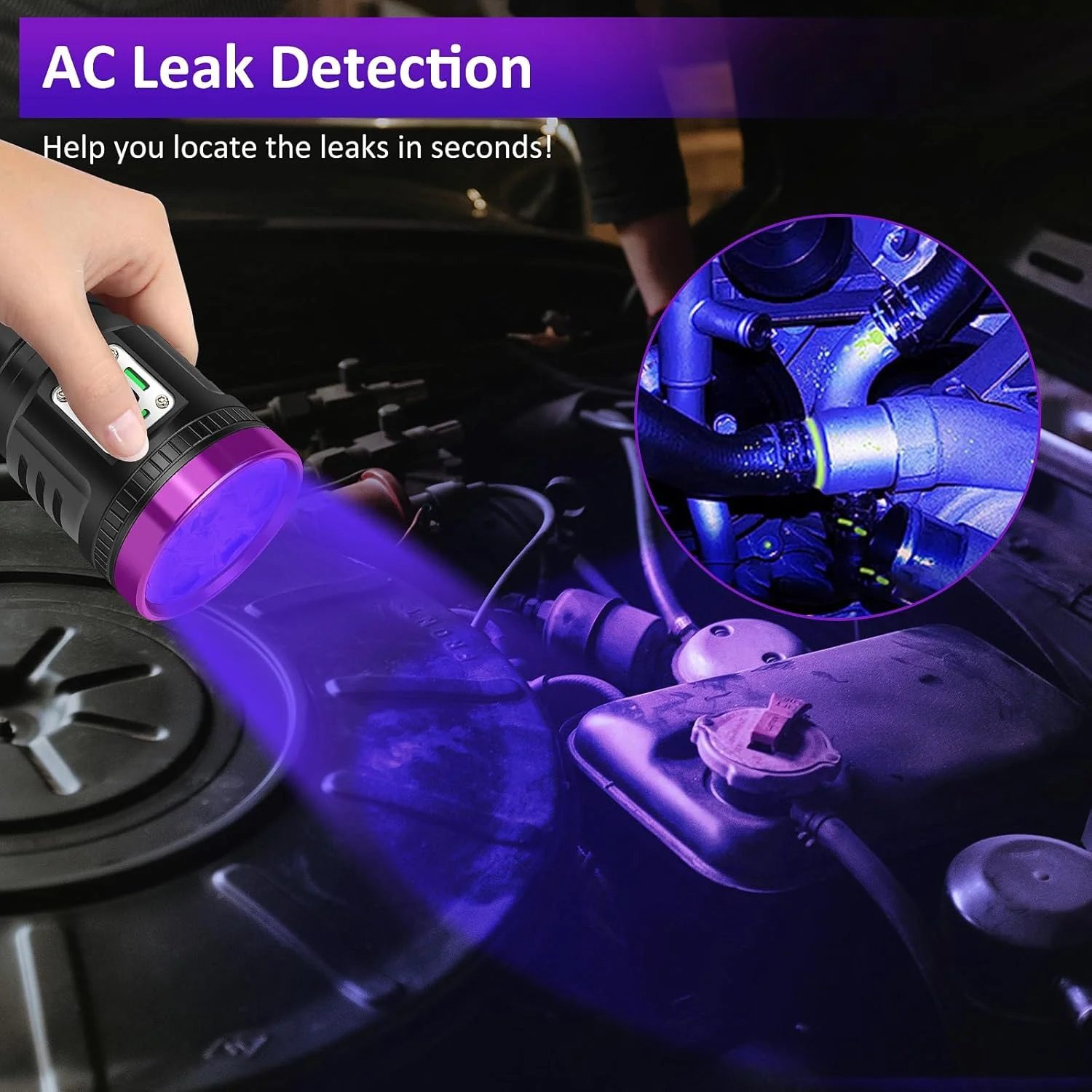 چراغ قوه فرابنفش ۴۵ واتی LUXNOVAQ با قابلیت شارژ USB، چراغ قوه نور سیاه قدرتمند ۹ هسته ای با طول موج ۳۸۵-۳۹۵ نانومتر برای تشخیص ادرار حیوانات خانگی، خشک کردن رزین، بررسی اسکناس، شیشه اورانیوم، عقرب، سنگ ها و نشت AC چراغ قوه فرابنفش ۴۵ واتی LUXNOVAQ با قابلیت شارژ USB، چراغ قوه نور سیاه قدرتمند ۹ هسته ای با طول موج ۳۸۵-۳۹۵ نانومتر برای تشخیص ادرار حیوانات خانگی، خشک کردن رزین، بررسی اسکناس، شیشه اورانیوم، عقرب، سنگ ها و نشت AC