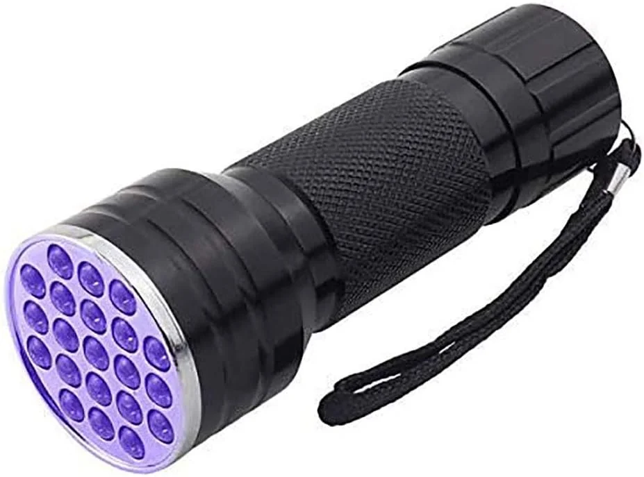 چراغ قوه فرابنفش 21 LED پاکتمن، چراغ سیاه فرابنفش 395 نانومتری دستی برای سگ، لکههای حیوانات خانگی و عقربها چراغ قوه فرابنفش 21 LED پاکتمن، چراغ سیاه فرابنفش 395 نانومتری دستی برای سگ، لکههای حیوانات خانگی و عقربها