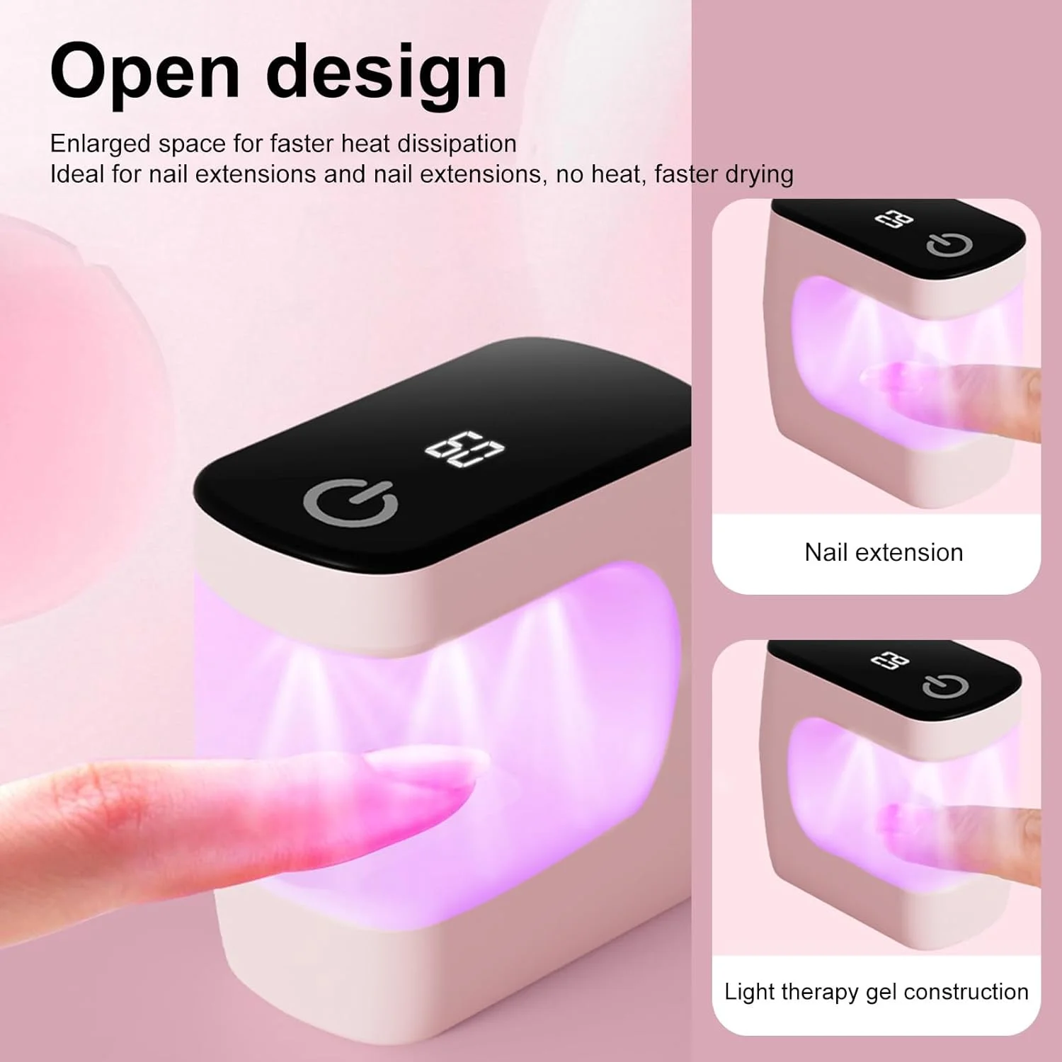 دستگاه خشک کن لاک ناخن UV LED | دستگاه قابل حمل مانیکور برای سالن های حرفه ای، دوستداران زیبایی، فعالیت های کارگاهی، علاقه مندان به منزل، مسافرت و دانشجویان