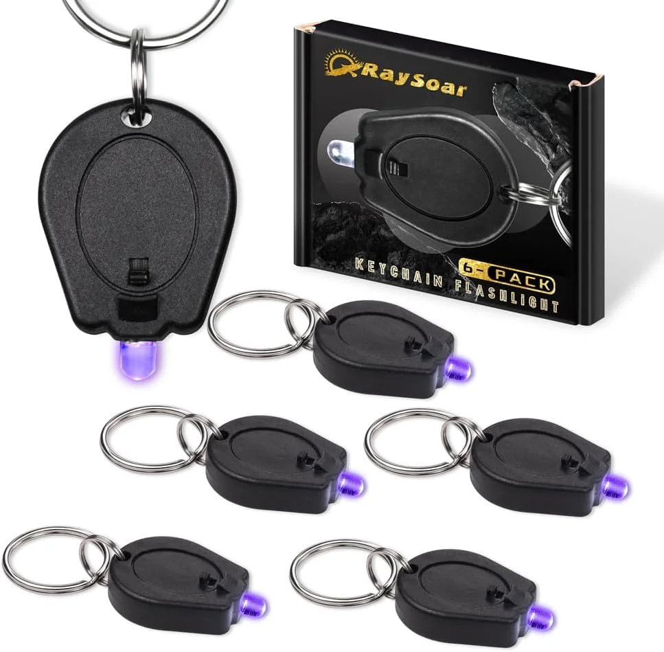 بسته 6 عددی چراغ قوه مینی UV LED جاکلیدی UV برای تشخیص بسته 6 عددی چراغ قوه مینی UV LED جاکلیدی UV برای تشخیص