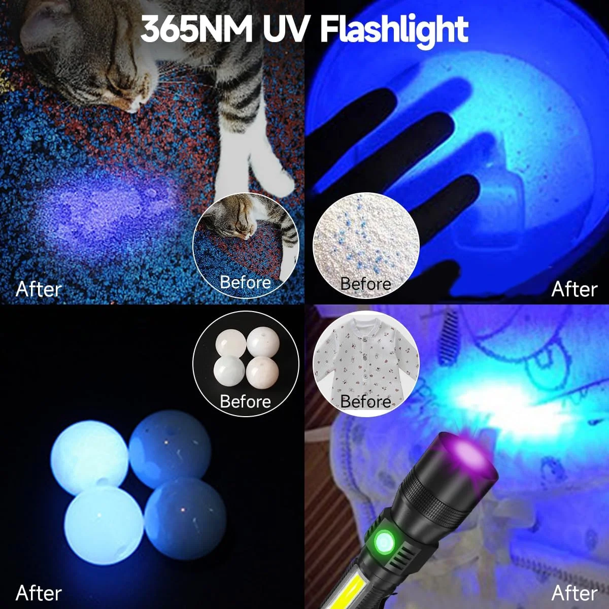 چراغ قوه UV نور سیاه، چراغ قوه قابل شارژ 3 در 1 با 1000 لومن، چراغ قوه LED با قابلیت زوم و 7 حالت نور، چراغ قوه مغناطیسی برای مواقع اضطراری، خانه، کمپینگ، پیاده روی، تشخیص ادرار حیوانات خانگی چراغ قوه UV نور سیاه، چراغ قوه قابل شارژ 3 در 1 با 1000 لومن، چراغ قوه LED با قابلیت زوم و 7 حالت نور، چراغ قوه مغناطیسی برای مواقع اضطراری، خانه، کمپینگ، پیاده روی، تشخیص ادرار حیوانات خانگی