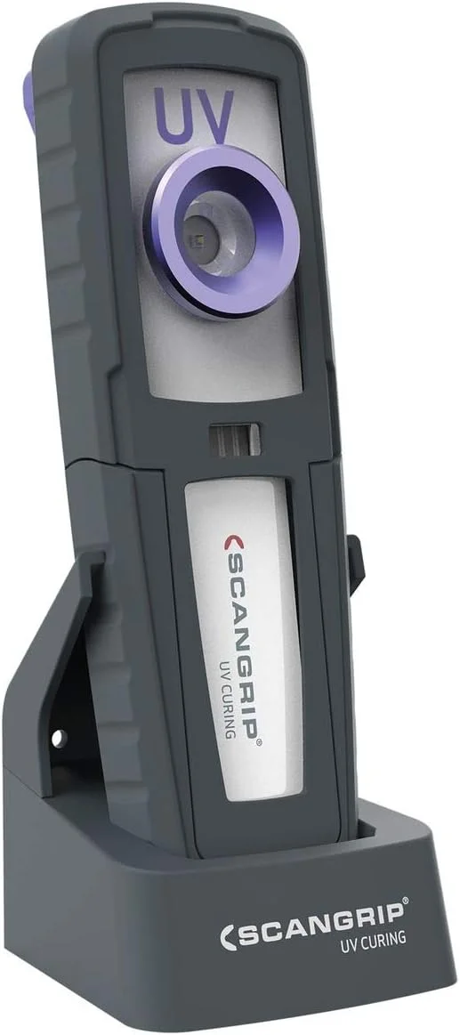 چراغ کار دستی LED با نور فرابنفش اسکن گریپ مدل 03.5801 به همراه باتری برای خشک کردن UV