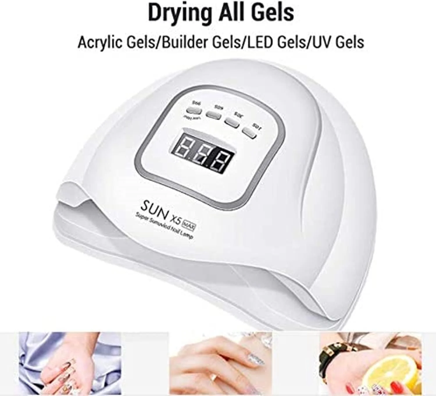 دستگاه خشک کن لاک ژل ناخن LED یو وی 120 وات SKEIDO SUN X5 MAX با 45 لامپ LED، تایمر 30/60/90 ثانیه و سنسور خودکار (سفید) دستگاه خشک کن لاک ژل ناخن LED یو وی 120 وات SKEIDO SUN X5 MAX با 45 لامپ LED، تایمر 30/60/90 ثانیه و سنسور خودکار (سفید)