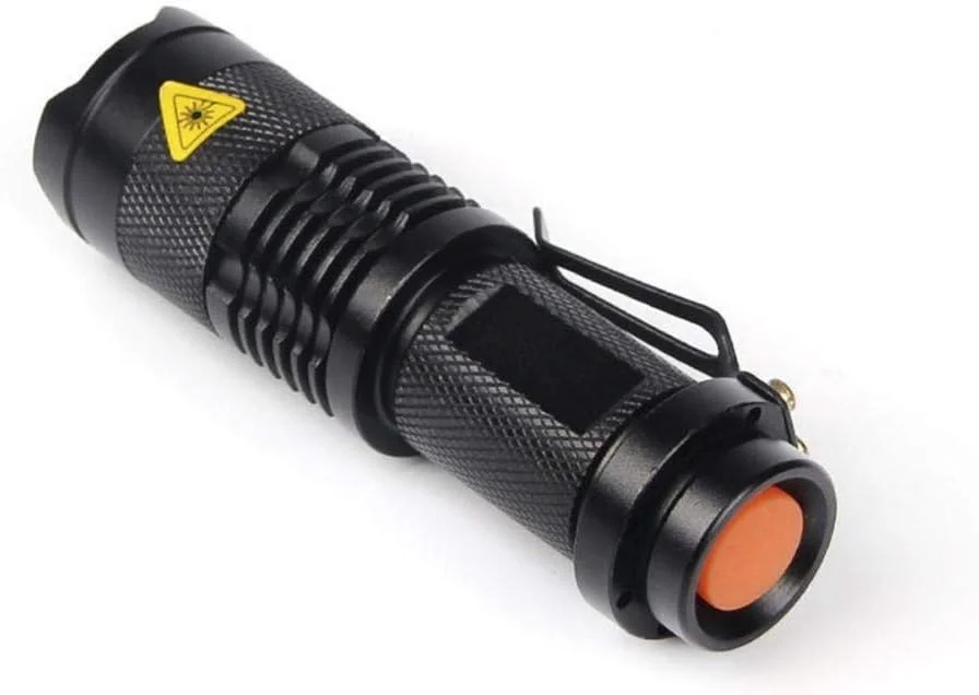 چراغ قوه LED UV زوم‌دار، چراغ ماوراء بنفش، لامپ UV با باتری AA