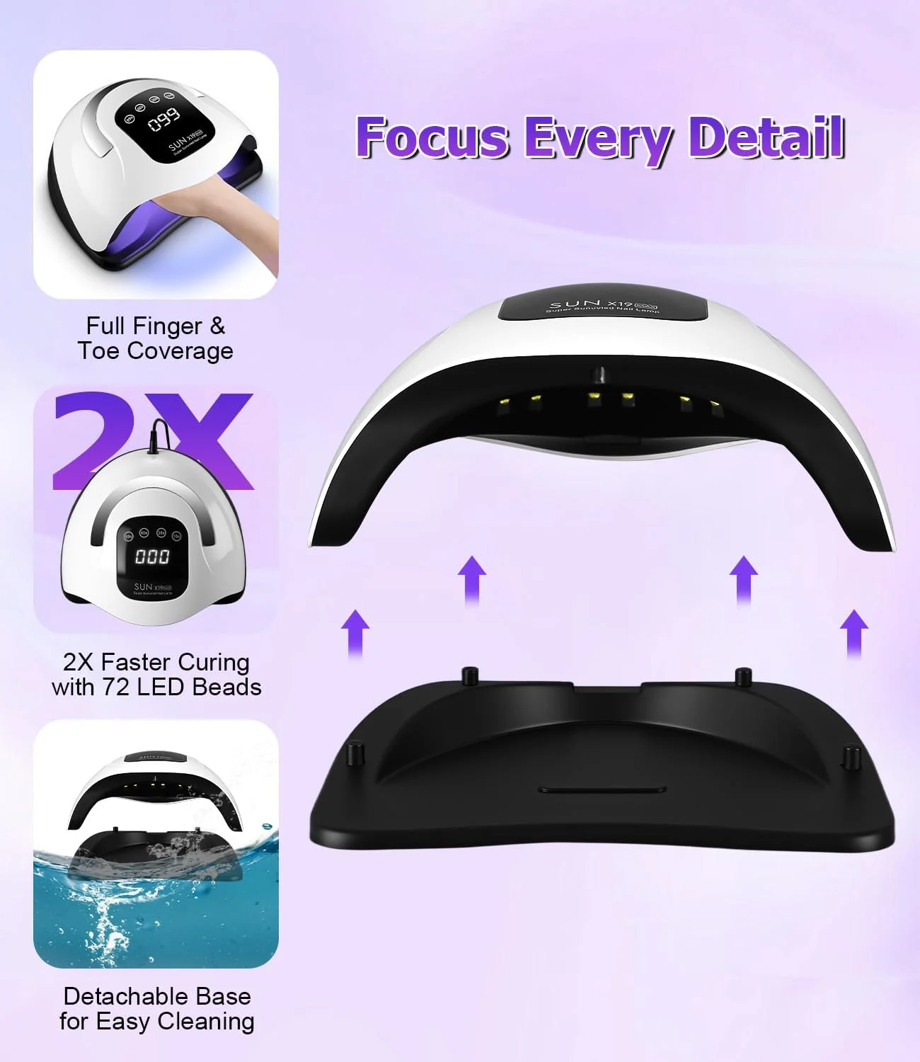 دستگاه خشک کن لاک ژل UV، 320 وات LED با 72 لامپ، سنسور اتوماتیک، 4 تایمر، نمایشگر دیجیتال، مناسب برای ناخن های دست و پا، مناسب استفاده در خانه و سالن دستگاه خشک کن لاک ژل UV، 320 وات LED با 72 لامپ، سنسور اتوماتیک، 4 تایمر، نمایشگر دیجیتال، مناسب برای ناخن های دست و پا، مناسب استفاده در خانه و سالن