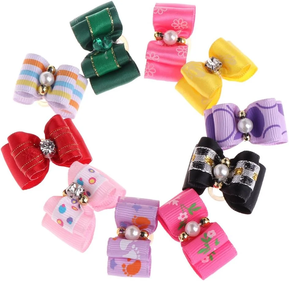 10 عدد گیره موی حیوانات خانگی، تزئینات موی سگ، پاپیون موی حیوانات خانگی، لوازم جانبی موی سگ های کوچک چند رنگ