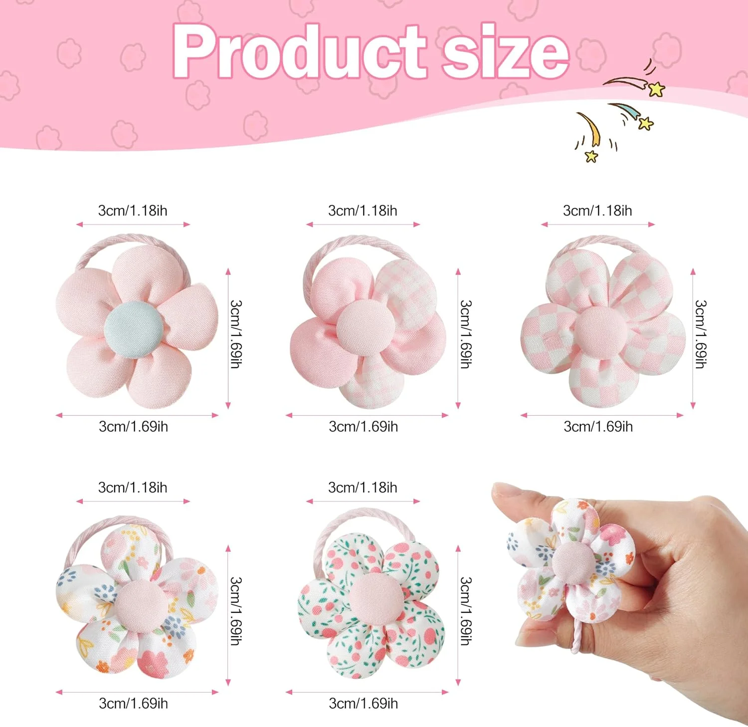 10 عدد پاپیون موی سگ رنگارنگ با کش مو – پاپیون موی توله سگ با طرح گلدار برای سگ های مو بلند، پاپیون های بالای سر زیبا برای سگ، لوازم جانبی موی حیوانات خانگی برای استفاده روزانه