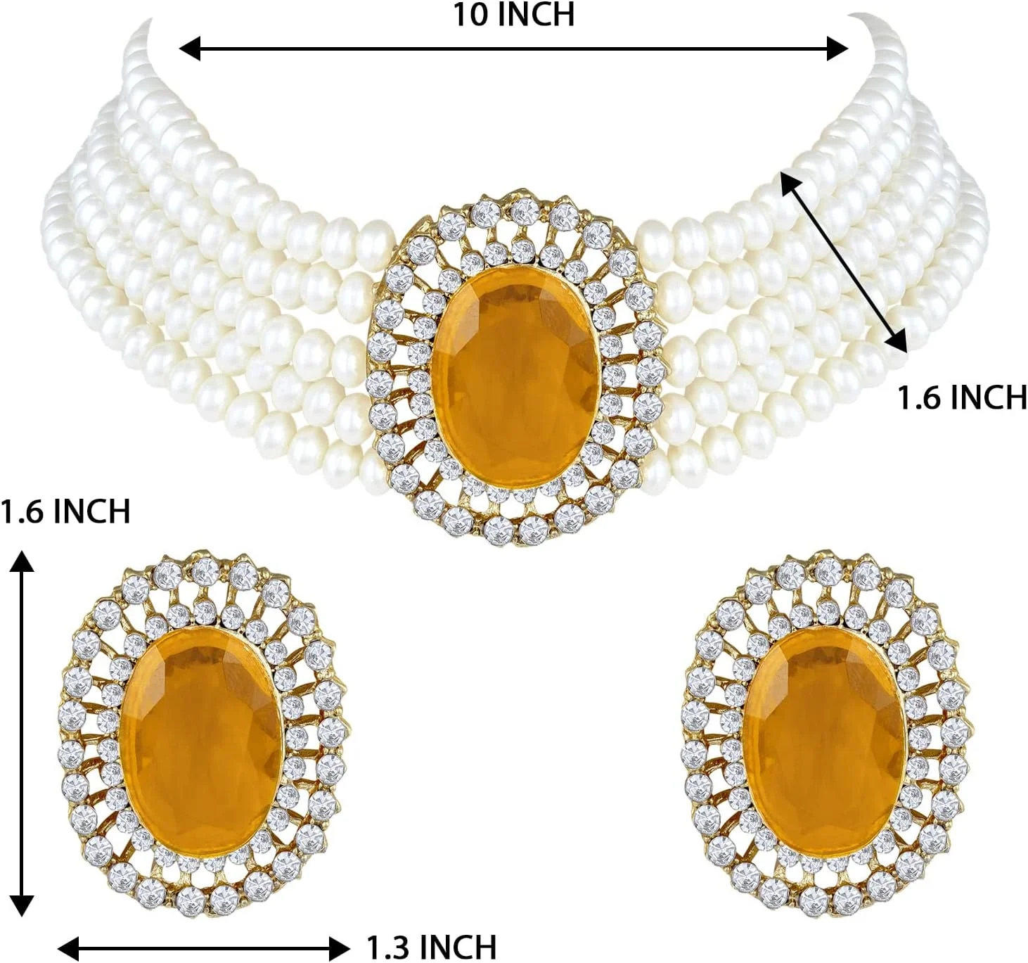 ست گردنبند چوکر مرواریدی چند لایه و گوشواره زنانه و دخترانه طرح کندن، جواهرات سنتی هندی مناسب عروسی ست گردنبند چوکر مرواریدی چند لایه و گوشواره زنانه و دخترانه طرح کندن، جواهرات سنتی هندی مناسب عروسی