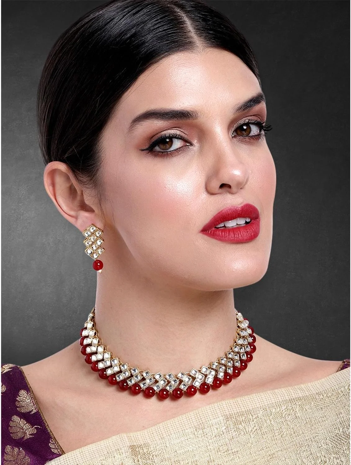 ست گردنبند و گوشواره مجلسی به سبک بالیوود، مناسب جشن عروسی و مهمانی، زیورآلات سنتی و قومی هندی برای بانوان ست گردنبند و گوشواره مجلسی به سبک بالیوود، مناسب جشن عروسی و مهمانی، زیورآلات سنتی و قومی هندی برای بانوان