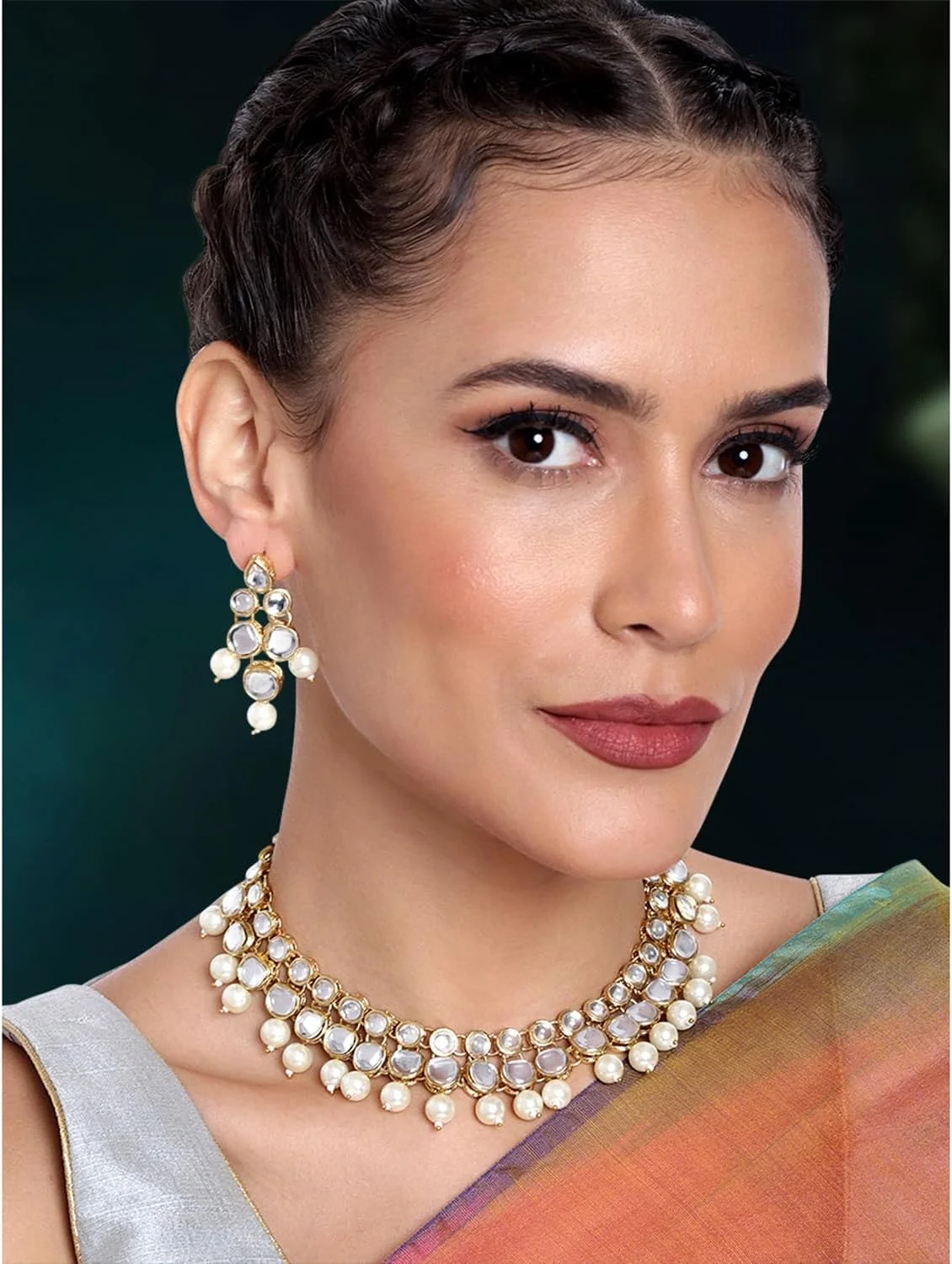 ست گردنبند مجلسی عروس رانی پادماواتی به سبک سنتی هندی و بالیوودی مناسب بانوان ست گردنبند مجلسی عروس رانی پادماواتی به سبک سنتی هندی و بالیوودی مناسب بانوان