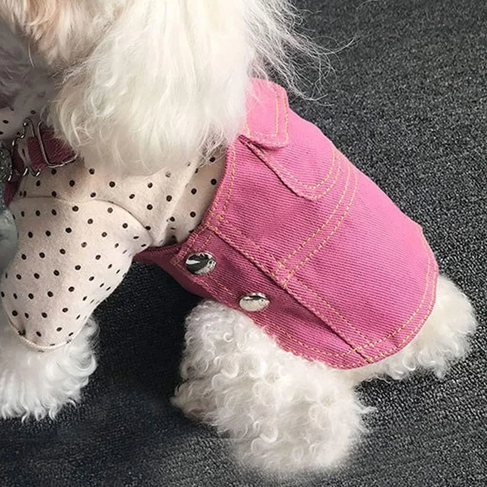 لباس سگ جین AAZZXSX، پیراهن حیوانات خانگی برای سگ های کوچک، لباس سگ مد روز، لباس های زیبای سگ برای تدی، لباس های اوقات فراغت حیوانات خانگی برای چیواوا (صورتی، XXL)