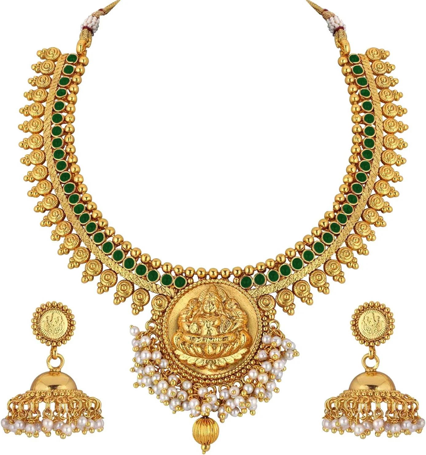 Aheli ست جواهرات زنانه شامل گردنبند و گوشواره با طرح گل بالیوودی، سنگ های مصنوعی رنگارنگ، مناسب برای عروسی و مجالس، به سبک جواهرات هندی Aheli ست جواهرات زنانه شامل گردنبند و گوشواره با طرح گل بالیوودی، سنگ های مصنوعی رنگارنگ، مناسب برای عروسی و مجالس، به سبک جواهرات هندی