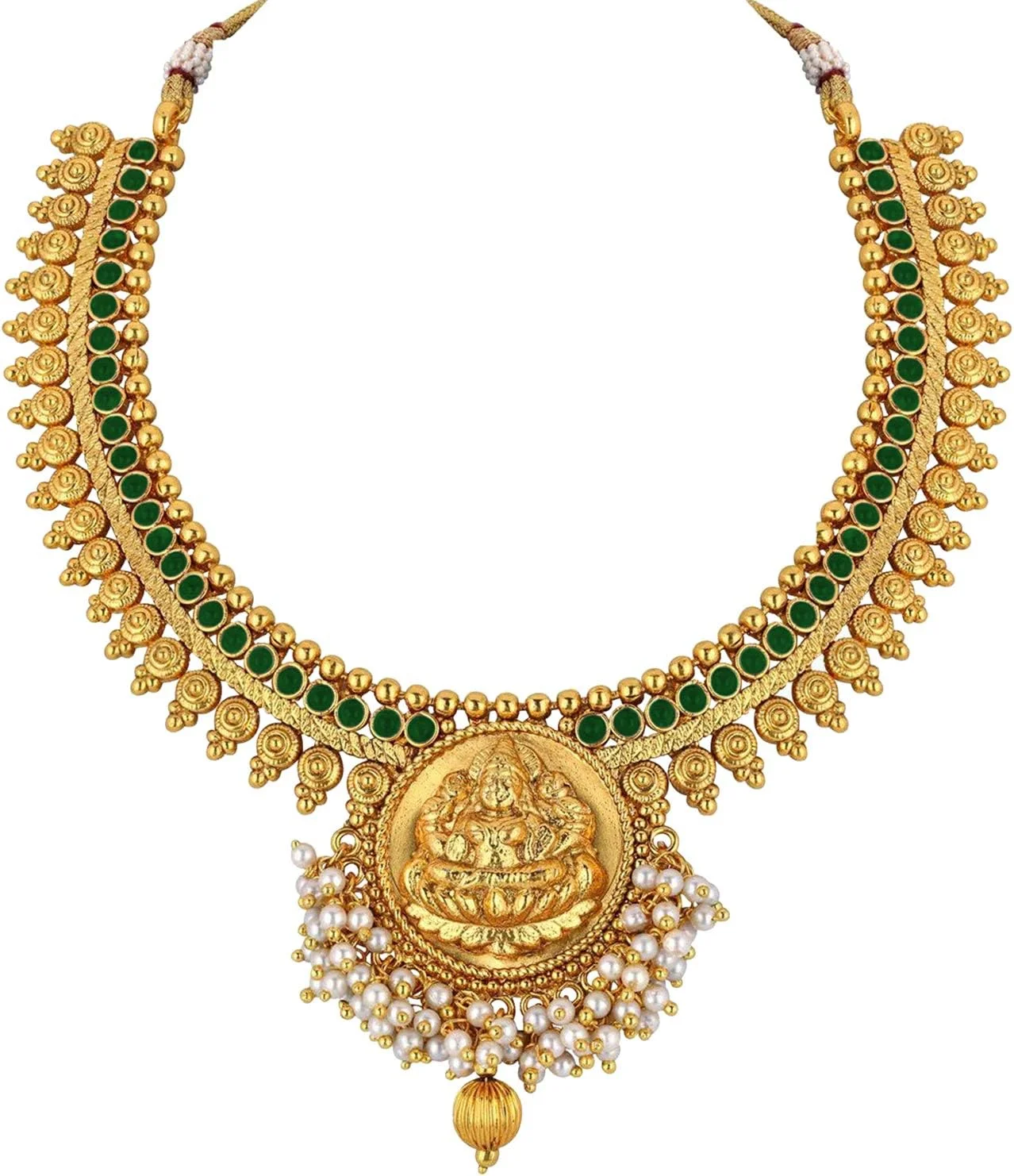 Aheli ست جواهرات زنانه شامل گردنبند و گوشواره با طرح گل بالیوودی، سنگ های مصنوعی رنگارنگ، مناسب برای عروسی و مجالس، به سبک جواهرات هندی Aheli ست جواهرات زنانه شامل گردنبند و گوشواره با طرح گل بالیوودی، سنگ های مصنوعی رنگارنگ، مناسب برای عروسی و مجالس، به سبک جواهرات هندی