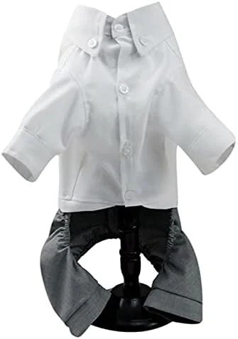 لباس سگ AAZZXSX، لباس جنتلمن سگ، کت و شلوار عروسی، پیراهن رسمی برای سگ های کوچک و متوسط، لباس حیوانات خانگی (Hortel, S)