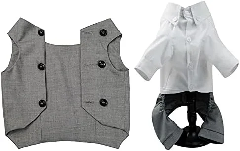 لباس سگ، لباس جنتلمن سگ، کت و شلوار عروسی، پیراهن رسمی برای سگ های کوچک و متوسط، لباس حیوانات خانگی (Hortel,M)