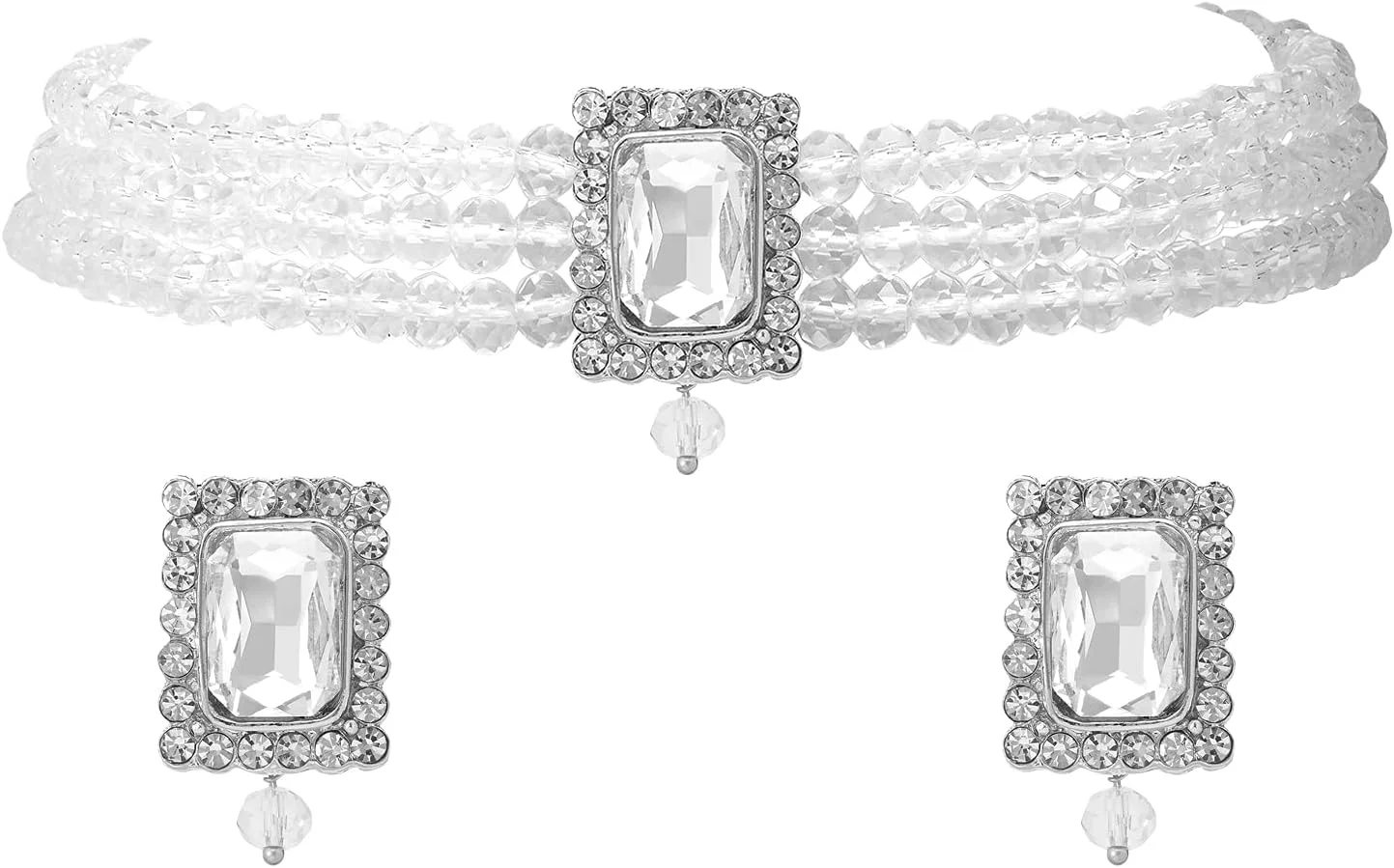 ست گردنبند و گوشواره زنانه طرح قومیتی آهلی مناسب مجالس عروسی و مهمانی های بالیوودی