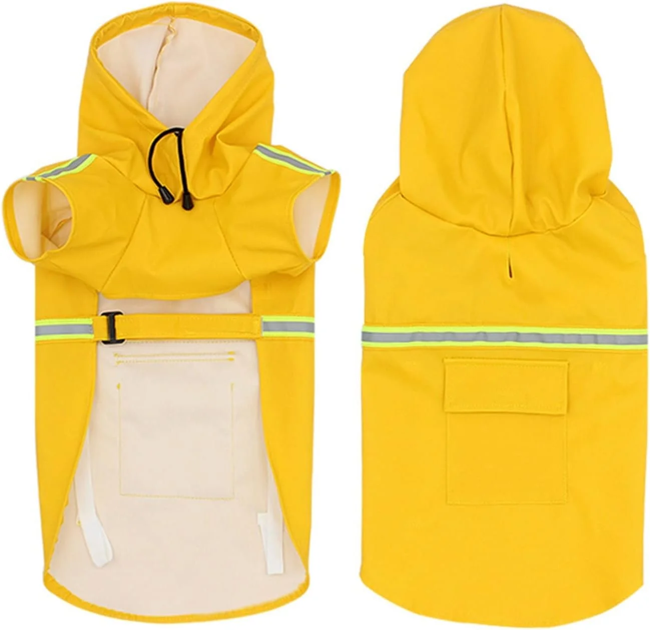 لباس سگ بارانی ضد آب، کت بارانی سگ بازتابنده، لباس بارانی ایمنی، پانچو لابرادور، لباس سگ بزرگ در فضای باز (Hortel, M)