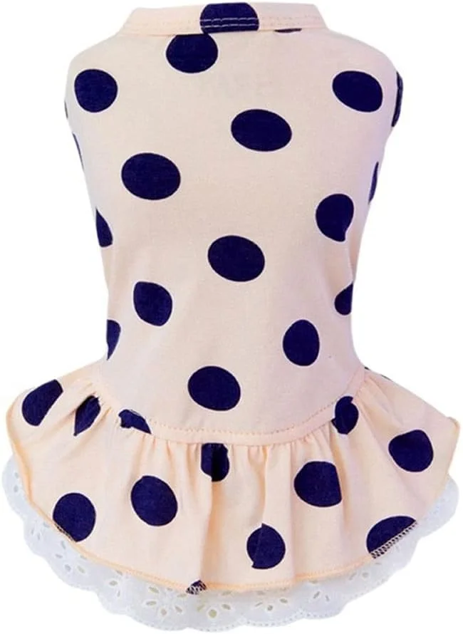 لباس سگ، پیراهن تابستانی برای سگ، لباس سگ با طرح زیبا، لباس پرنسسی بدون آستین برای سگ خانگی مناسب برای نژادهای چی‌واوا و پاگ، دامن پرنسسی عروسی برای حیوانات خانگی (Hortel، XL)