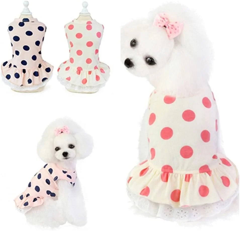 لباس سگ، پیراهن تابستانی برای سگ، لباس سگ با طرح زیبا، لباس پرنسسی بدون آستین برای سگ خانگی مناسب برای نژادهای چی‌واوا و پاگ، دامن پرنسسی عروسی برای حیوانات خانگی (Hortel، XL)