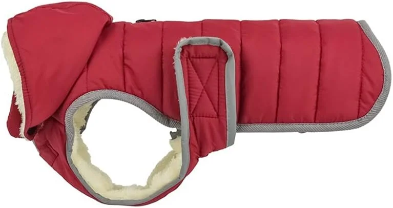 لباس سگ لباس زمستانی برای سگ های بزرگ ژاکت سگ کلاه دار ضد آب ژاکت سگ بازتابنده ضد باد پشمی ضخیم گرم پوشاک سگ لباس بالشتکی (آبی تیره، L)