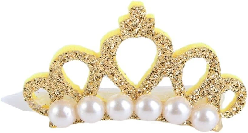 لوازم جانبی سگ 1 عدد لوازم آرایش حیوانات خانگی سبک وزن تزئینات حیوانات خانگی پاپیون تاج شکل برای سگ، گیره موی گربه (زرد)