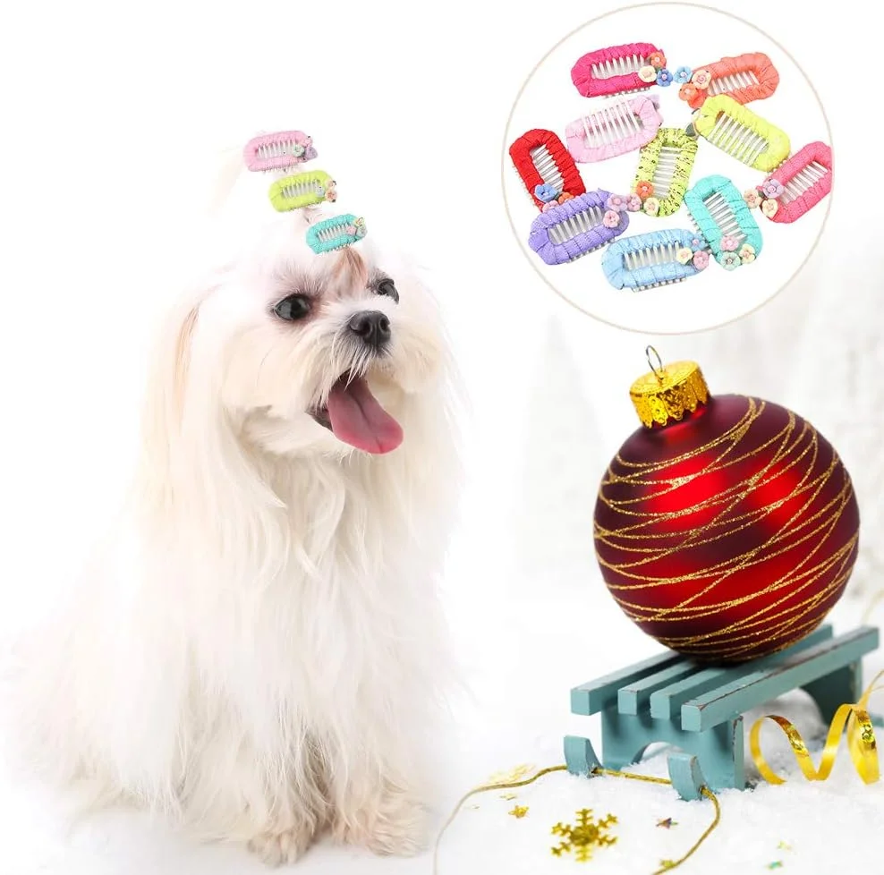 گیره موی حیوانات خانگی، لوازم جانبی موی حیوانات خانگی، سنجاق سر سگ با تزئین گل برای گربه ها سگ های کوچک و متوسط رنگ های تصادفی 10 عدد گیره موی حیوانات خانگی، لوازم جانبی موی حیوانات خانگی، سنجاق سر سگ با تزئین گل برای گربه ها سگ های کوچک و متوسط رنگ های تصادفی 10 عدد