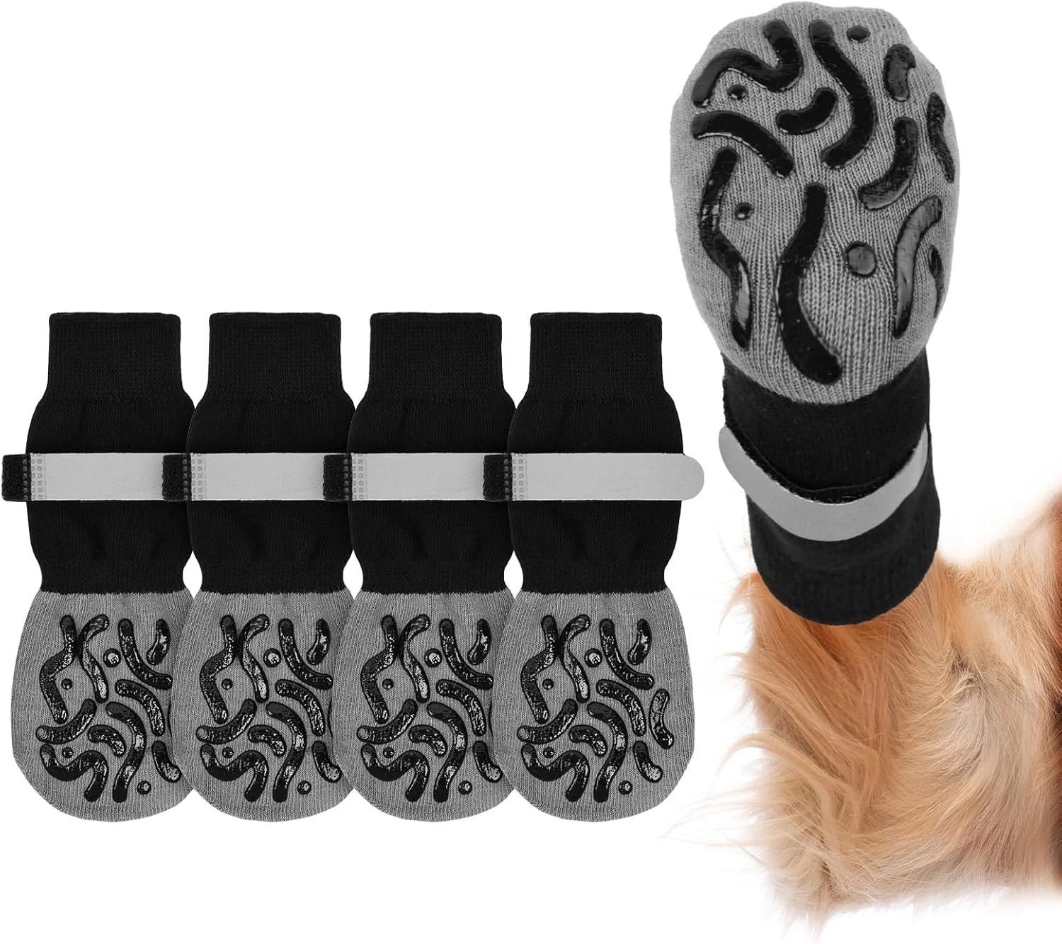 جوراب سگ ضد لغزش 2 جفت جوراب ضد لغزش برای سگ ها با بندهای قابل تنظیم محافظت از پنجه حیوانات خانگی، جوراب سگ برای محافظت از پنجه سگ در داخل و خارج از منزل، M جوراب سگ ضد لغزش 2 جفت جوراب ضد لغزش برای سگ ها با بندهای قابل تنظیم محافظت از پنجه حیوانات خانگی، جوراب سگ برای محافظت از پنجه سگ در داخل و خارج از منزل، M