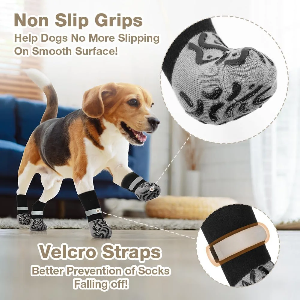 جوراب سگ ضد لغزش 2 جفت جوراب ضد لغزش برای سگ ها با بندهای قابل تنظیم محافظت از پنجه حیوانات خانگی، جوراب سگ برای محافظت از پنجه سگ در داخل و خارج از منزل، M جوراب سگ ضد لغزش 2 جفت جوراب ضد لغزش برای سگ ها با بندهای قابل تنظیم محافظت از پنجه حیوانات خانگی، جوراب سگ برای محافظت از پنجه سگ در داخل و خارج از منزل، M