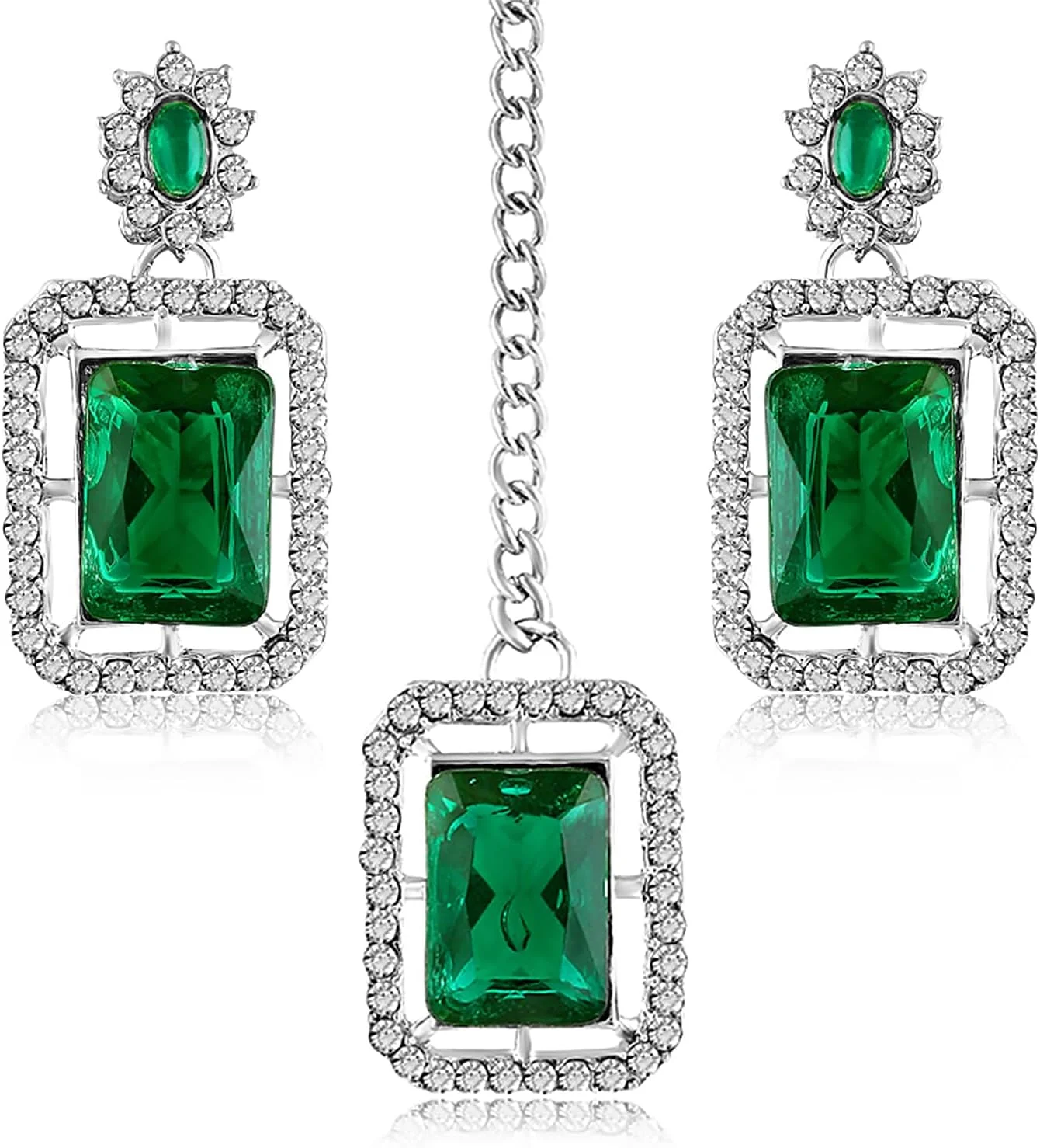 آهلی ست گوشواره آویز نقره ای با کریستال آبی و زیرکونیا و مانگ تیکا، زیورآلات فشن زنانه آهلی ست گوشواره آویز نقره ای با کریستال آبی و زیرکونیا و مانگ تیکا، زیورآلات فشن زنانه