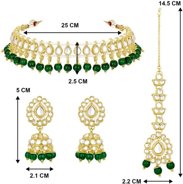 آهلی، ست گردنبند چوکر نگین کاری شده با سنگ های قیمتی، گوشواره های جومکی و تیکا مانگ، زیورآلات مد روز قومی هدیه برای زنان آهلی، ست گردنبند چوکر نگین کاری شده با سنگ های قیمتی، گوشواره های جومکی و تیکا مانگ، زیورآلات مد روز قومی هدیه برای زنان