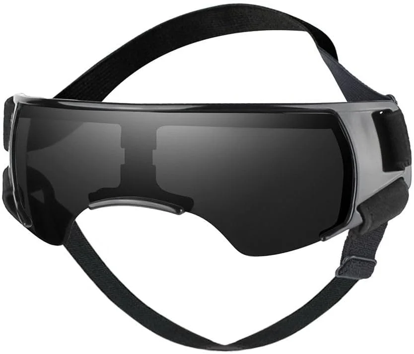 عینک آفتابی سگ با قابلیت تنظیم، ضد باد و محافظت در برابر آفتاب، بند کشی الاستیک، محافظ مشکی