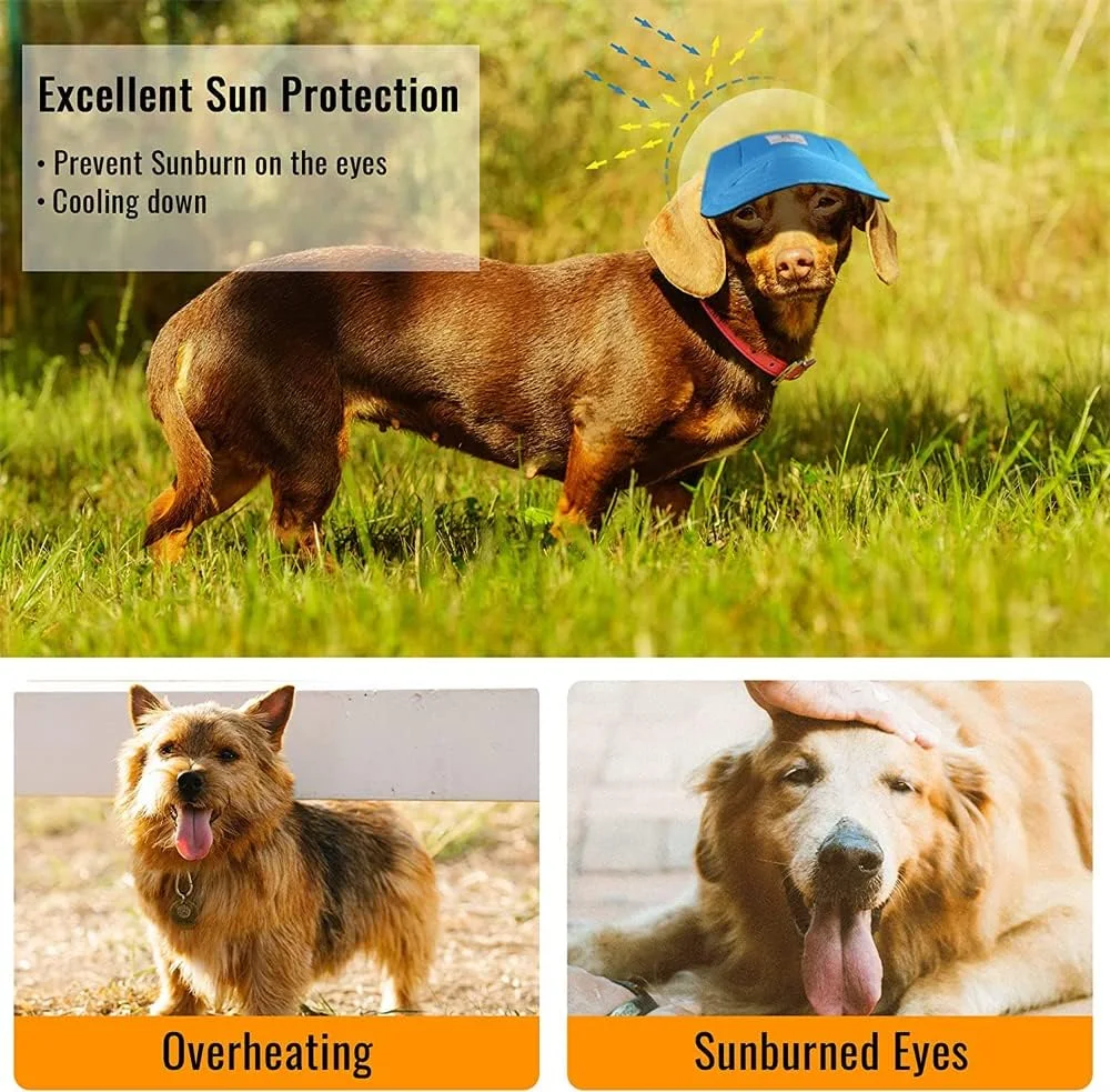 کلاه بیسبال سگ، کلاه آفتابی سگ، کلاه تراکری سگ برای سگ های کوچک، متوسط و بزرگ با سوراخ های گوش، بند قابل تنظیم، طراحی تنفسی و ضد آب، محافظت در برابر اشعه ماوراء بنفش، مناسب تمام فصول (کوچک، مشکی)