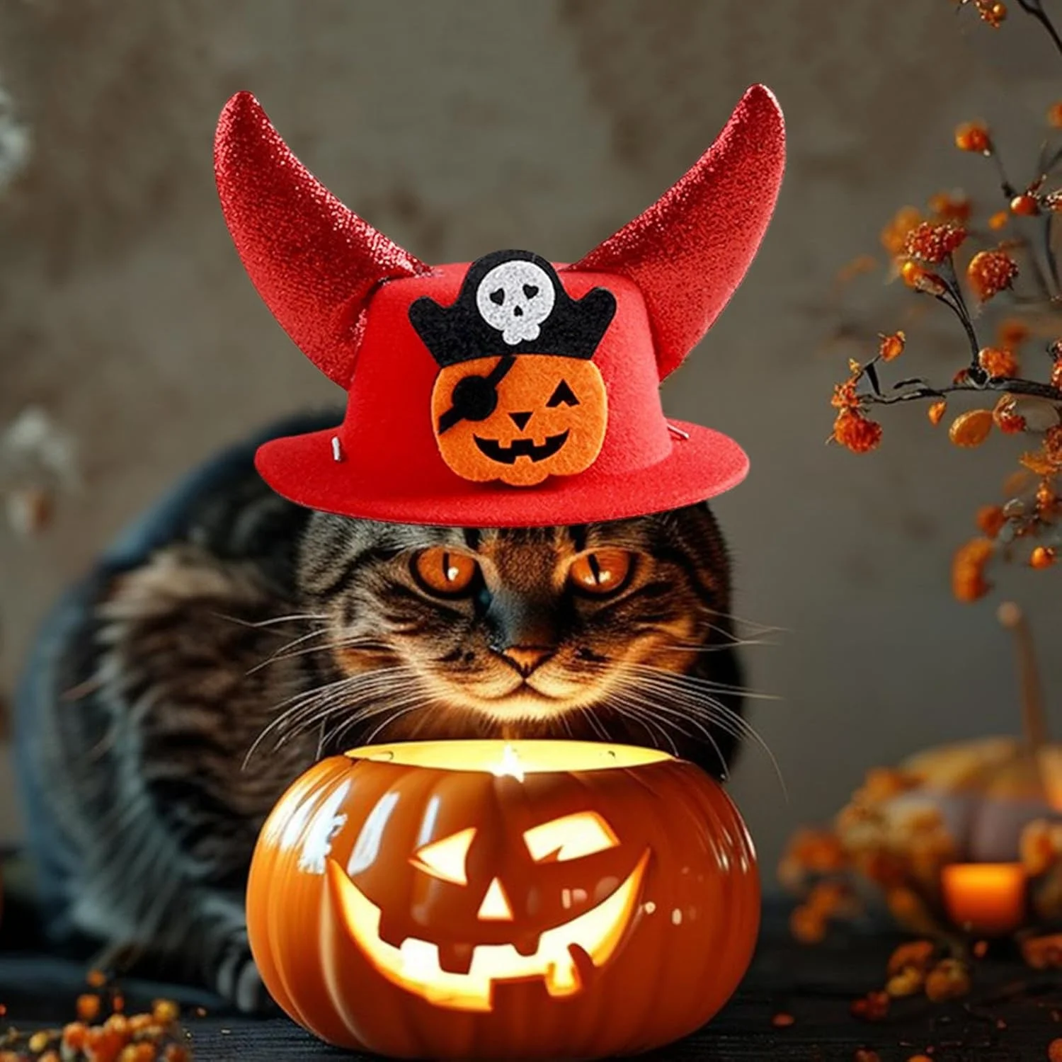 کلاه حیوانات خانگی | کلاه مهمانی با طرح شاخ | کلاه سر پوشیدنی قابل تنظیم برای جشن های خانوادگی، جشنواره ها، نمایش های صحنه ای، تئاتر، مهمانی های فانتزی و بالماسکه