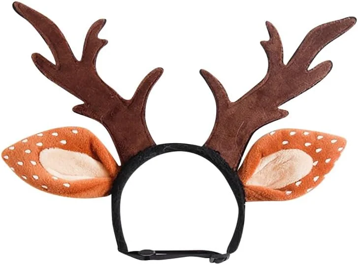 هدبند شاخ گوزن قابل تنظیم برای سگ و گربه، مناسب جشن کریسمس، تل مو طرح گوزن