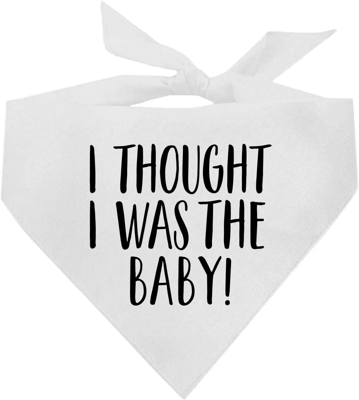 دستمال گردن سگ طرح "فکر می کردم من بچه هستم" | 100% پنبه، مثلثی قابل تنظیم | ساخت آمریکا | نوزاد جدید | عکسبرداری اعلام بارداری | آشکارسازی جنسیت | سفید، یک سایز (1235)