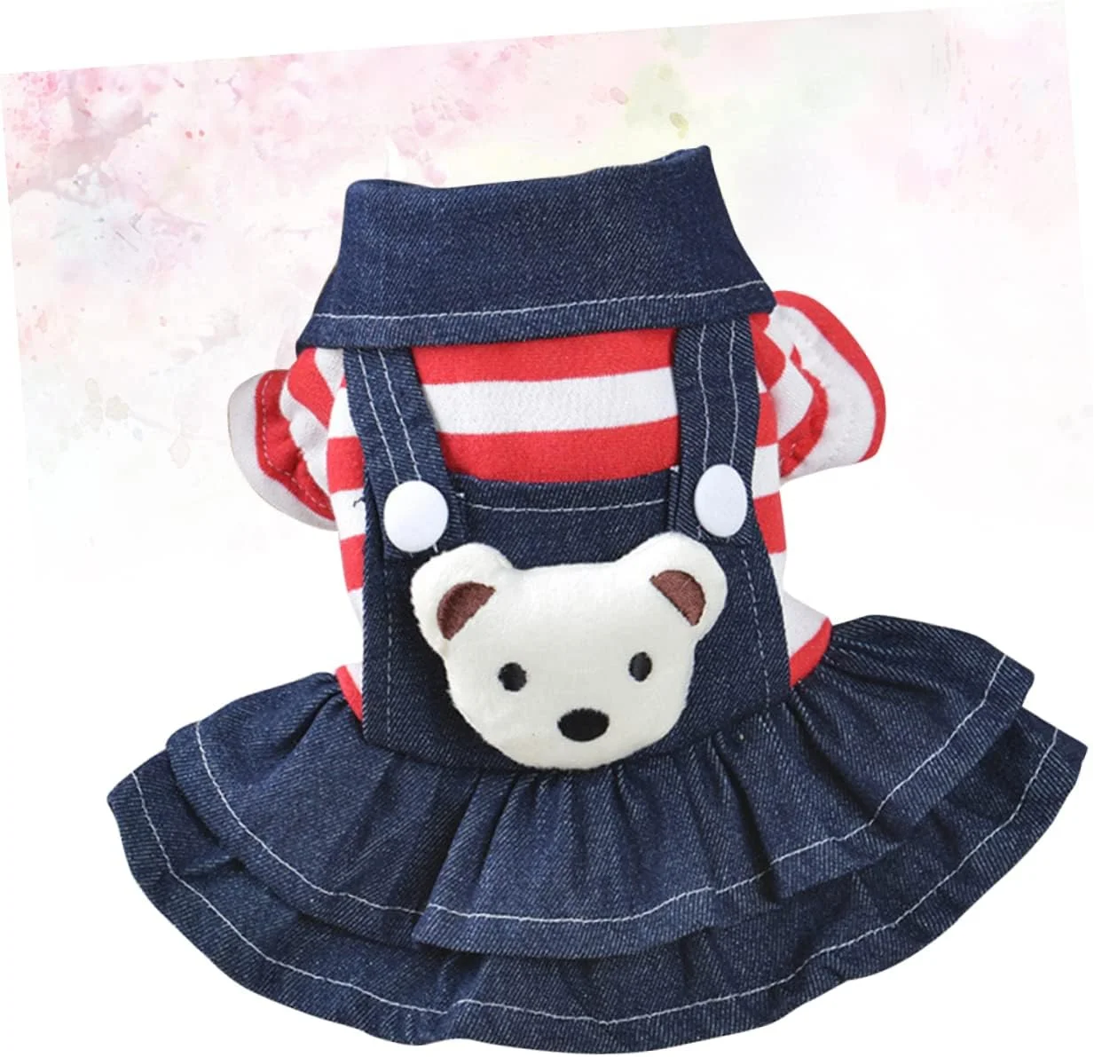 لباس سگ راه راه دوست داشتنی برای حیوانات خانگی کوچک با تزیین خرس زیبا، سایز ایکس لارج قرمز، مناسب مهمانی ها و استفاده روزمره، پوشاک راحت سگ برای گربه ها و توله سگ ها