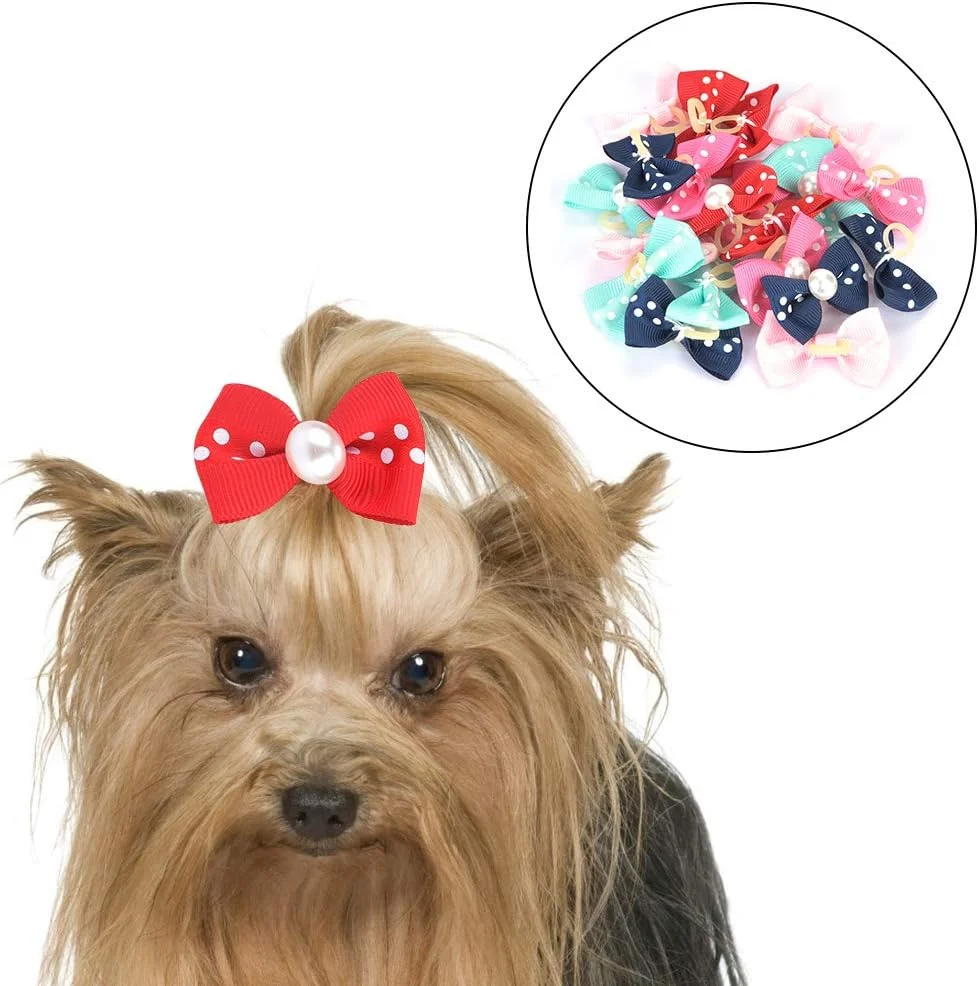 اکسسوری موی حیوانات خانگی، پاپیون موی سگ رنگارنگ، استفاده آسان، مناسب برای جشن تولد