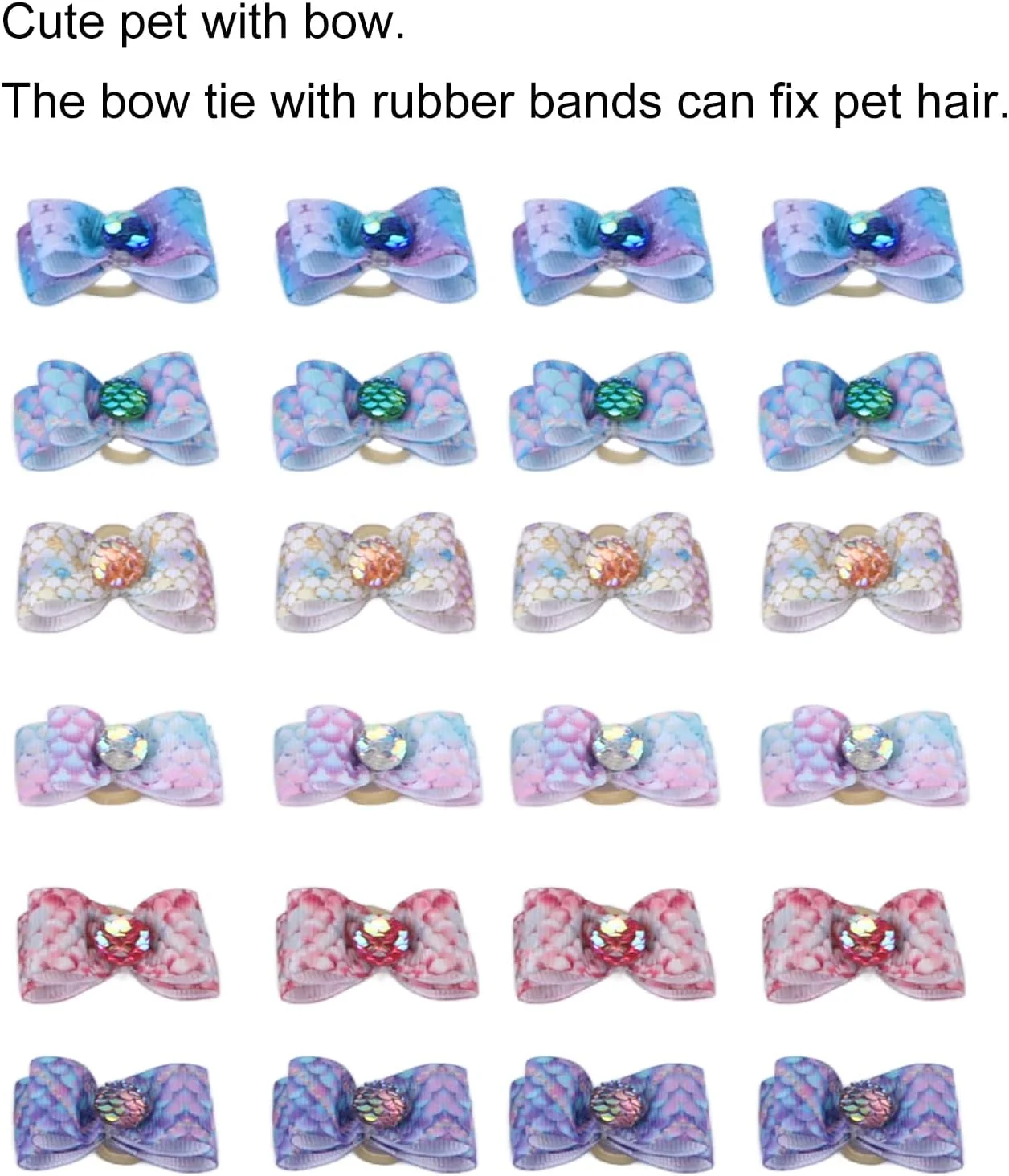 کش مو سگ، 24 عدد لوازم جانبی تزئینی برای آراستن حیوانات خانگی، مناسب برای گربه ها و سگ ها