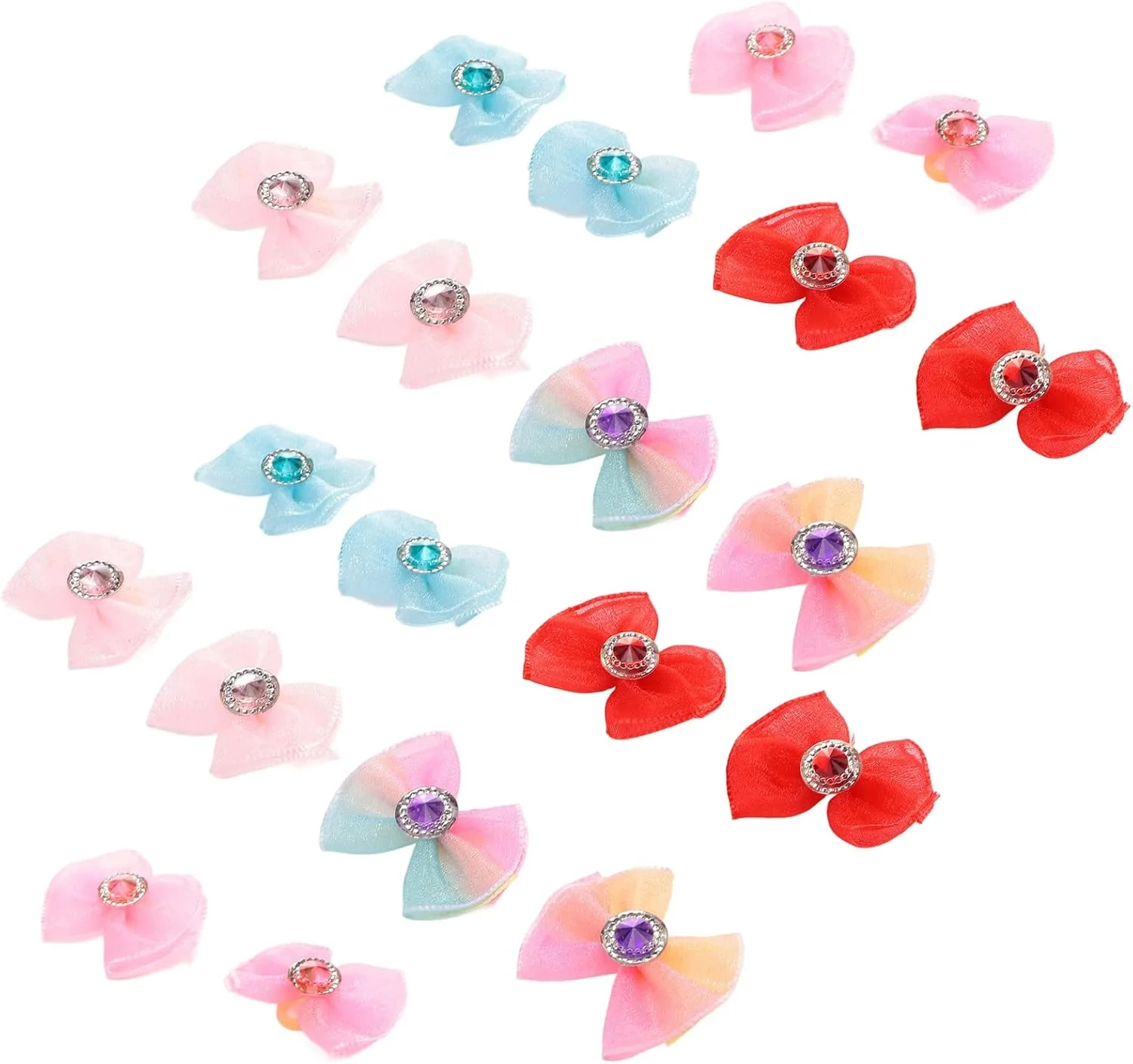 پاپیون های آراستگی حیوانات خانگی AFFYLUT، پاپیون های چند رنگ پلی استر سگ، لوازم جانبی موی دخترانه