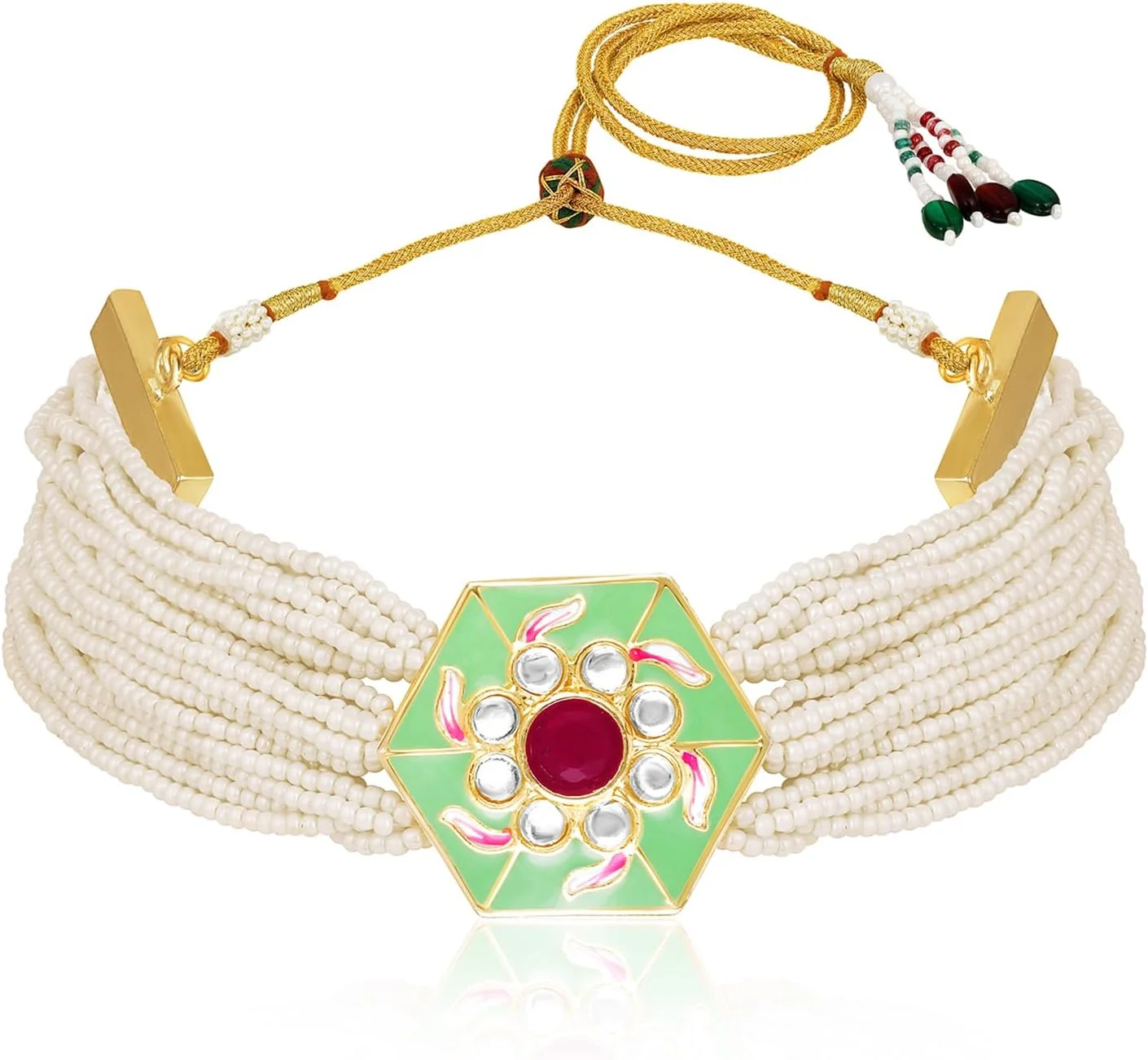 آویز گردنبند و گوشواره های نگین دار با سنگ مصنوعی آبی و مهره، ست جواهرات مد روز قومیتی هدیه برای بانوان آویز گردنبند و گوشواره های نگین دار با سنگ مصنوعی آبی و مهره، ست جواهرات مد روز قومیتی هدیه برای بانوان