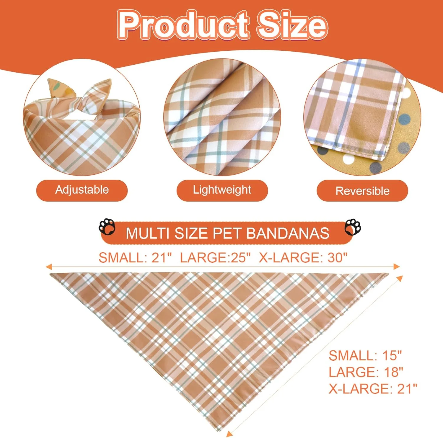 دستمال گردن سگ پاییزی Agron سایز خیلی بزرگ 3 عددی، شال طرح شکرگزاری 6 مدله برای سگ های پسر و دختر، پیشبند مثلثی راه راه و چهارخانه دو طرفه برای توله سگ ها