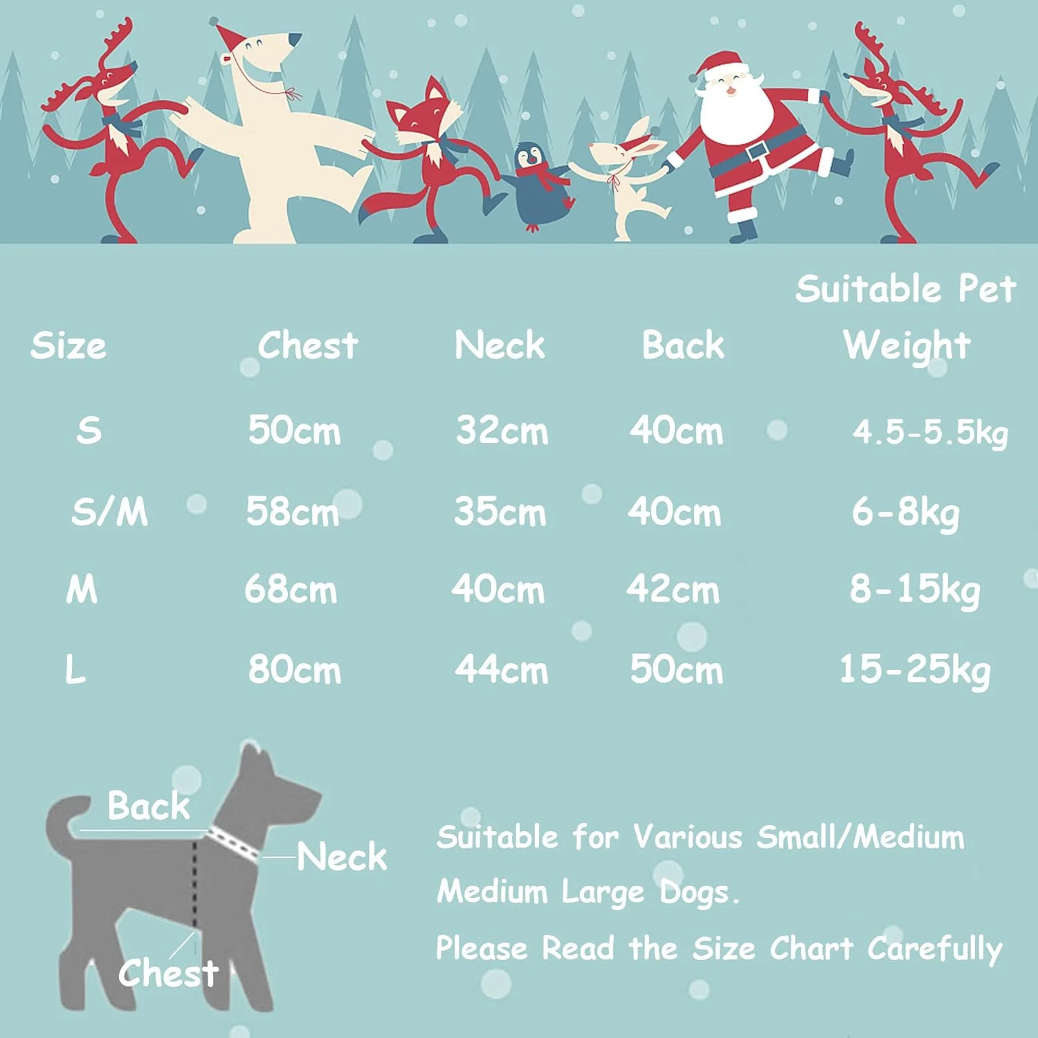 دو بسته لباس سگ بزرگ مخصوص کریسمس - ژاکت - لباس زمستانی گرم کریسمسی توله سگ برای تعطیلات سگ، لباس مناسب هوای سرد برای سگ های بزرگ و متوسط (S/M (سینه: 57.9 سانتی متر، پشت: 39.8 سانتی متر))