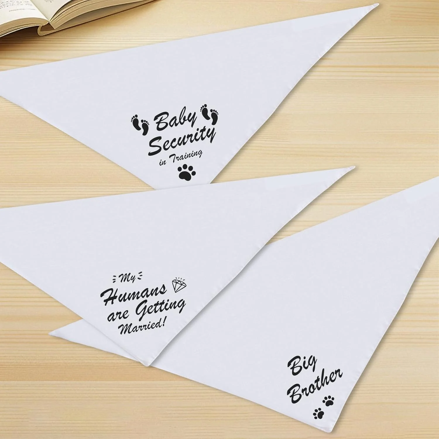 دستمال گردن سگ ساده سفید سایز خیلی بزرگ، 1 عدد، روسری نخی یکدست خودت بساز، پیشبند مثلثی بادوام دو طرفه دستمال سر برای توله سگ، ایده هدیه سرگرم کننده شخصی برای تولد/مهمانی